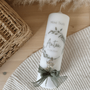 Taufkerze „Eucalyptus"