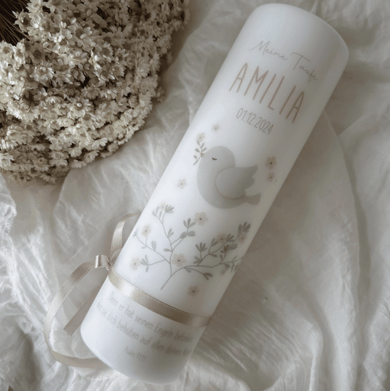 Taufkerze „Lovely Dove“