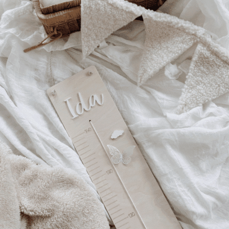 Kindermesslatte aus Holz mit Name