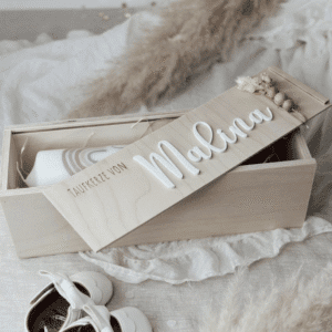 Personalisierbare Aufbewahrungsbox aus Holz