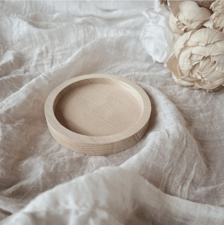 Kerzenuntersetzer aus Buche, personalisierbar