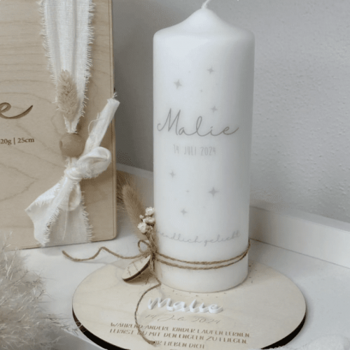 Trauerkerze Sternenkind immer unvergessen immer im Herzen zart schlicht