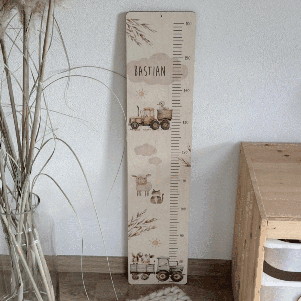 Messlatte Bauernhof für Junge natürlich schlicht