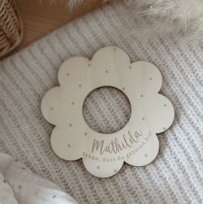 Geburtstagskerze, Teelichthalter, Geburtstagsteller natürlich und einzigartig