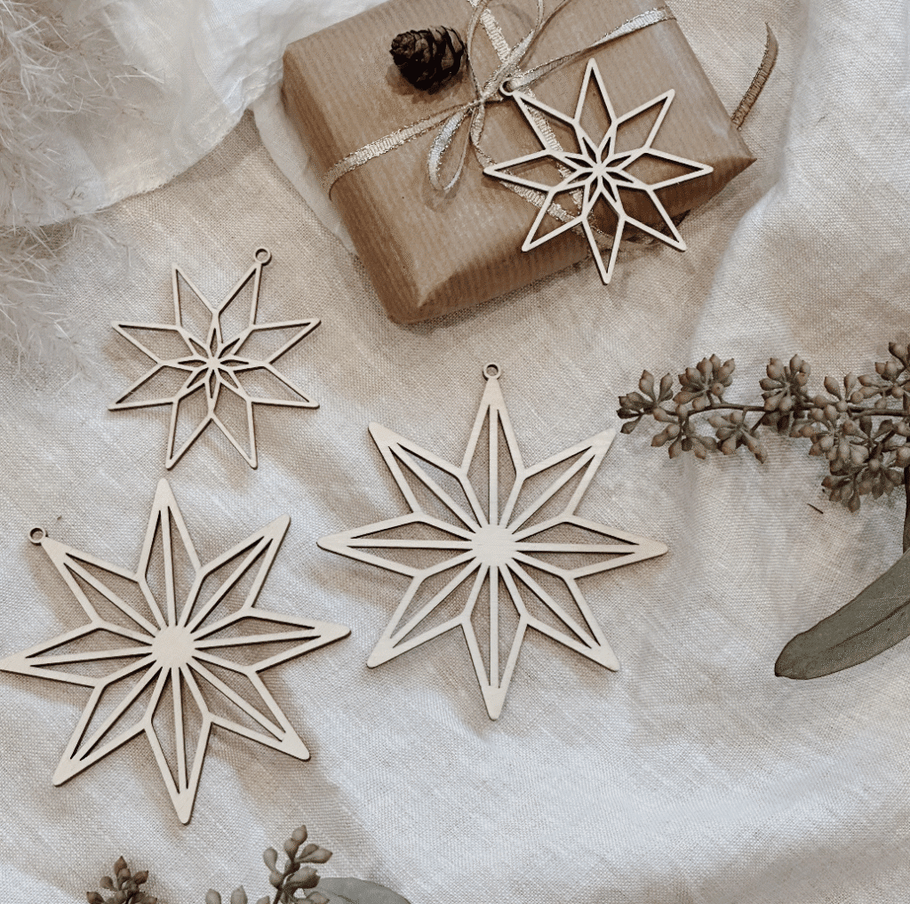 schlichte natürliche weihnachtssterne Weihnachtsdeko für Fenster Vase Weihnachtsbaum, oder auch hübsch als Geschenkanhänger