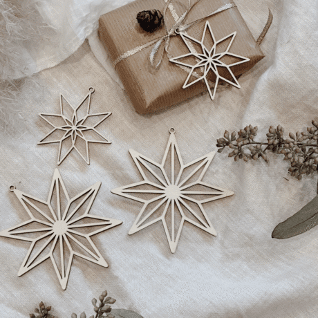 schlichte natürliche weihnachtssterne Weihnachtsdeko für Fenster Vase Weihnachtsbaum, oder auch hübsch als Geschenkanhänger