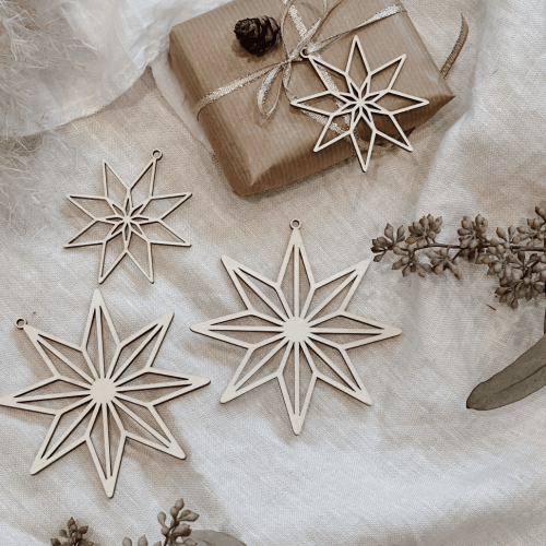 schlichte natürliche weihnachtssterne Weihnachtsdeko für Fenster Vase Weihnachtsbaum, oder auch hübsch als Geschenkanhänger