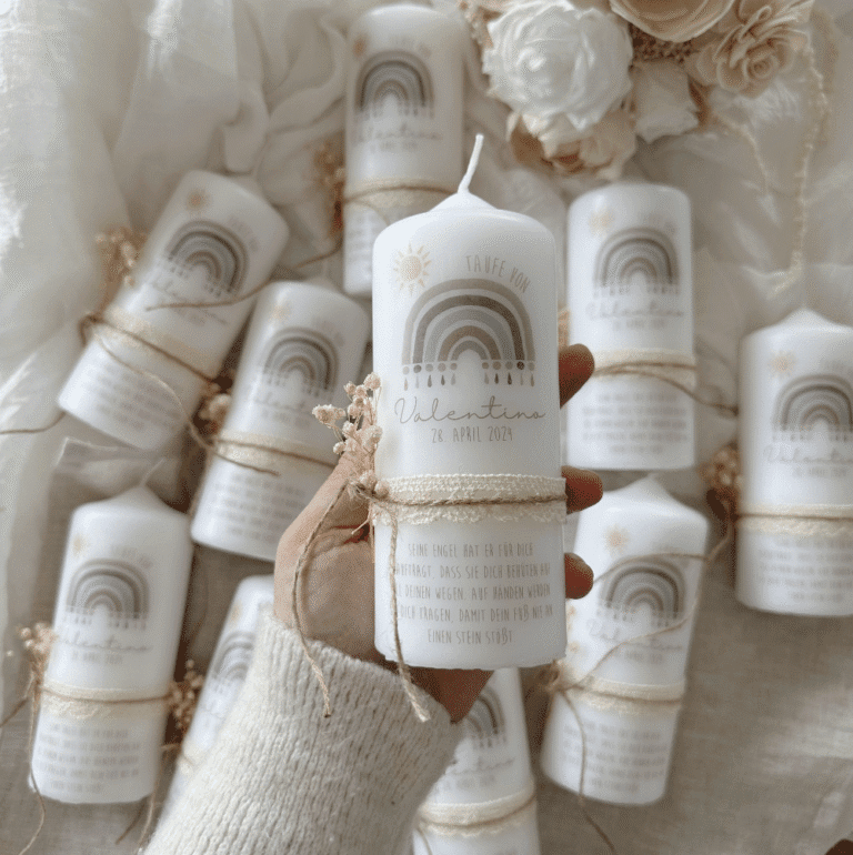 Gästekerze passend zur Taufkerze - Gastgeschenk Taufe passend zur Taufkerze