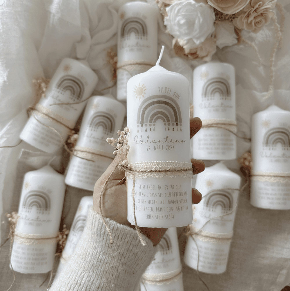 Gästekerze passend zur Taufkerze - Gastgeschenk Taufe passend zur Taufkerze