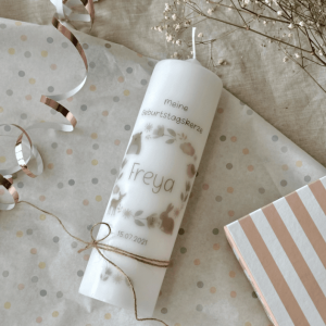 Geburtstagskerze mit Waldtiermotiv Kranz