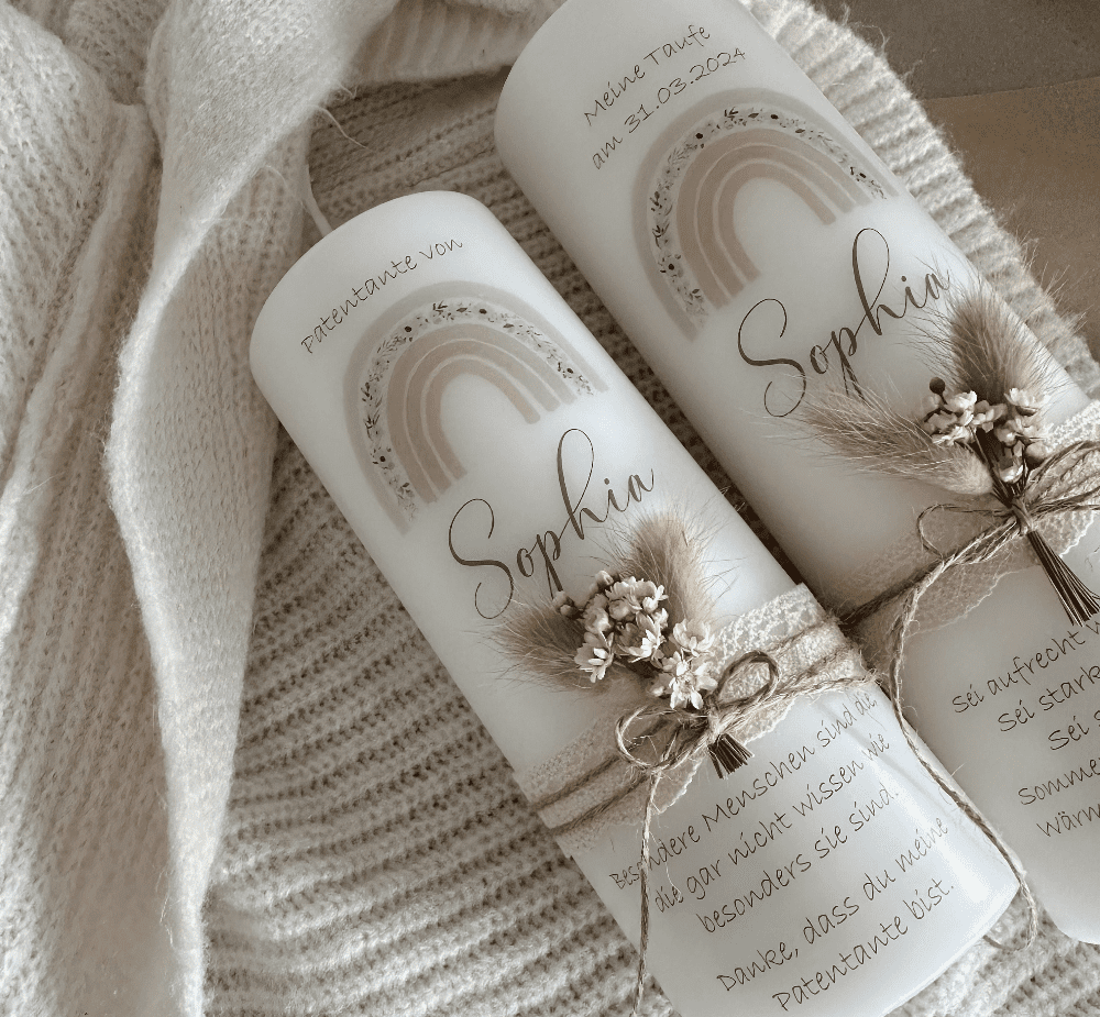 Patenkerze Gastgeschenk Geschenk für Pate passend zur Taufkerze , Kerze für Patentante