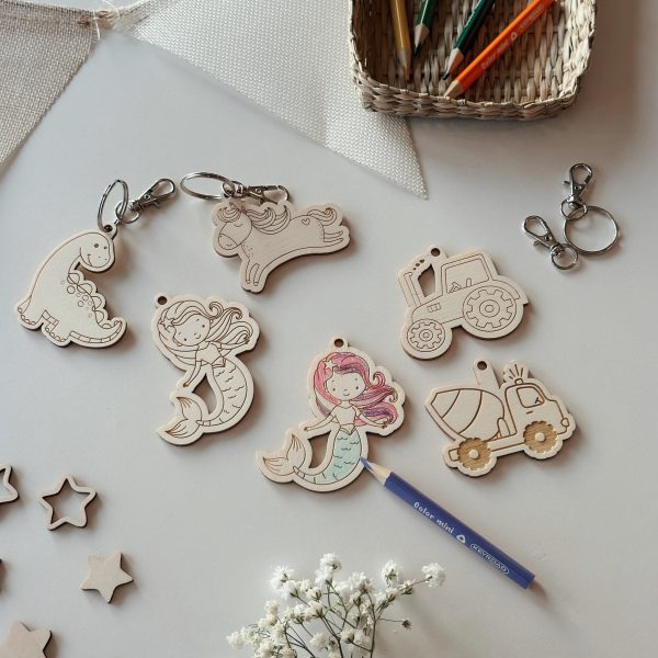 Holz-Anhänger-Set zum Bemalen - ideal für den Kindergeburtstag