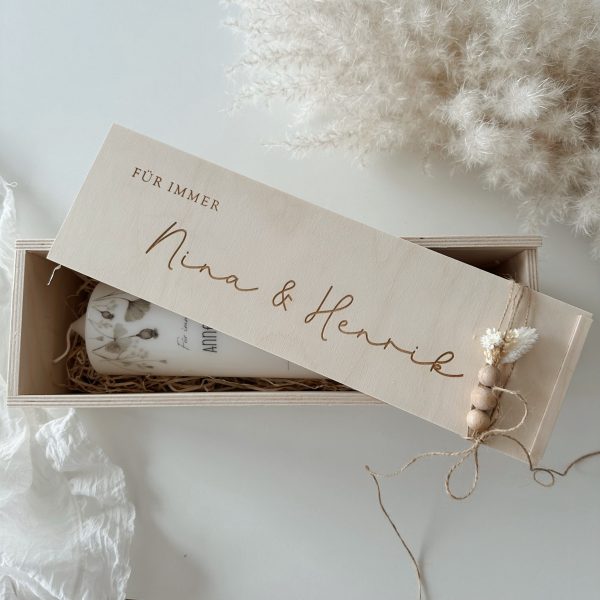 Aufbewahrungsbox Hochzeitskerze "für immer", personalisiert mit Namen