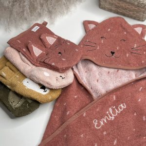 Personalisiertes Kapuzenhandtuch, optional mit Waschlappen