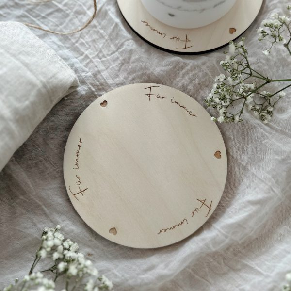 Kerzenteller / Kerzenuntersetzer "für immer"