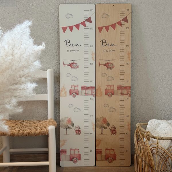 Kindermesslatte „Tatütata" personalisierbar aus Holz