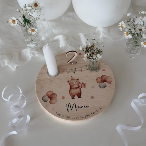 Süßer Geburtstagsteller "Bärenstark" personalisiert mit Name