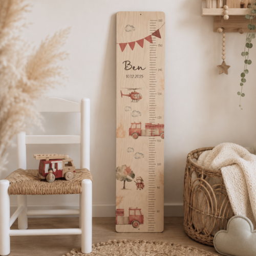 Kindermesslatte „Tatütata" personalisierbar aus Holz