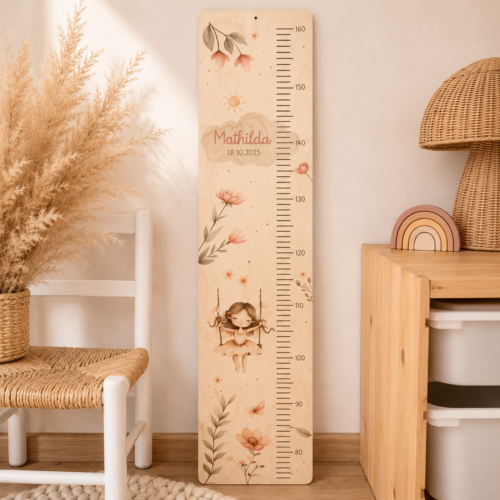 Kindermesslatte „Feenzauber" aus Holz personalisierbar